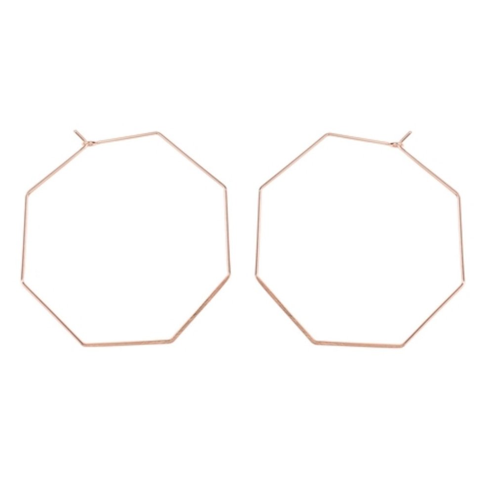 3/$20 NEW! Rose Gold octagon brass earrings
